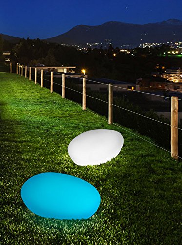 Bonetti LED Solar Steinleuchte mit Farbwechsel 30 cm IP67 Solarlampe Dekoleuchte Außenleuchte Gartenlampe Dekostein Leuchtstein
