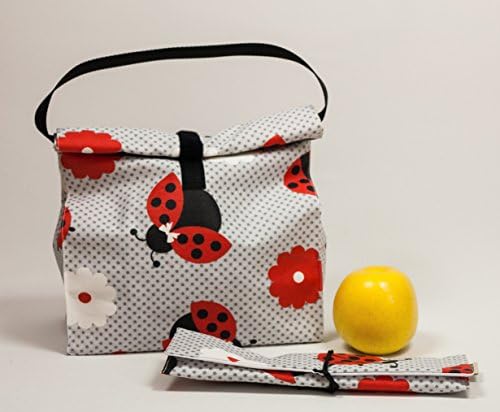 Kids lunch bag. Reusable lunch bag. Adult lunch bag. Lunch tote. Snack bag. Lunch box. Food bag. School lunch bag. Lady bugs White and Red