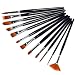 Produktbild Paint Brush Set, Chickwin 12 Stück / Set Nylon Haar Holzgriff High-Grade Aquarell Gouache Malerei Pen Acryl Ölgemälde Zubehör (Schwarz)