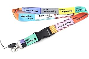 YFZCLYZAXET Doctores Enfermeras Cuidado Crítico Icu Anestésicos Dibujos Animados Impreso Cordón Llaveros Titular De La Tarjeta De Identificación Correa Para El Cuello 1[no incluye el paquete de la tarjeta]