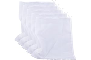 Therpin Reusable Nylon Fine Mesh Food Strainer Bag, All Purpose Food Grade Filter for Almond Milk, Coffee, Home Brewing, Hop, Juice (64cm x 48cm, 5 Pcs)