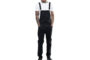 shownicer Herren Jeans Latzhose Lange Jeanshose Retro Denim Bib Overall Skinny Fit Stone-Washed Streetwear Zerreißen Arbeitshosen Jumpsuit