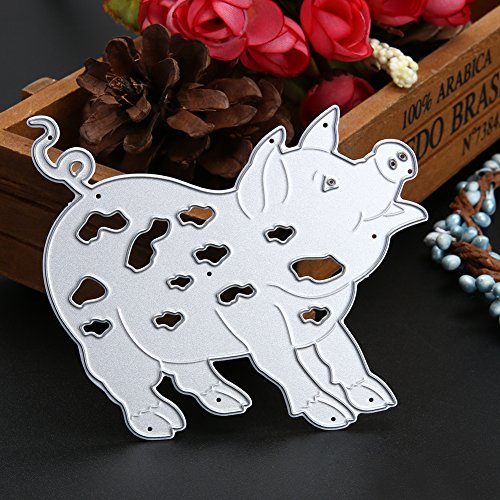 Amazingdeal365 Schweinebaby Metall Form Schablonen Schneiden DIY Dekor Sammelalbum Karten Buchzeichen Lesezeichen als Geschenk für Freunde Geburtstag Kinder,Kindergarten Hobby Schule Handarbeit Unterricht usw. Ein tolles Geschenk! - 2