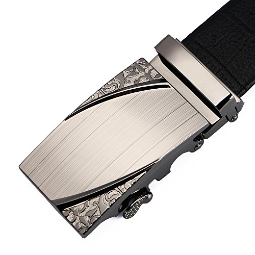 VRLEGEND Herren Gürtel Ledergürtel Büffelledergürtel mit Automatik Schnalle 125cm Lange - 5