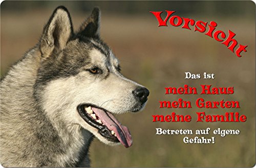 Preisvergleich Produktbild +++ SIBERIAN Sibirien HUSKY Schlittenhund - Metall WARNSCHILD Schild Hundeschild Sign - SBH 06 T1