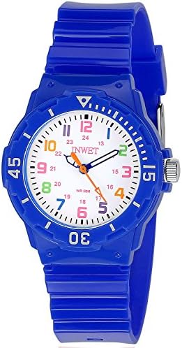 Kids Time Teacher Watch,Two Time Display Modes with Colourful Numbers,Boys Girls Children Watch - Blue