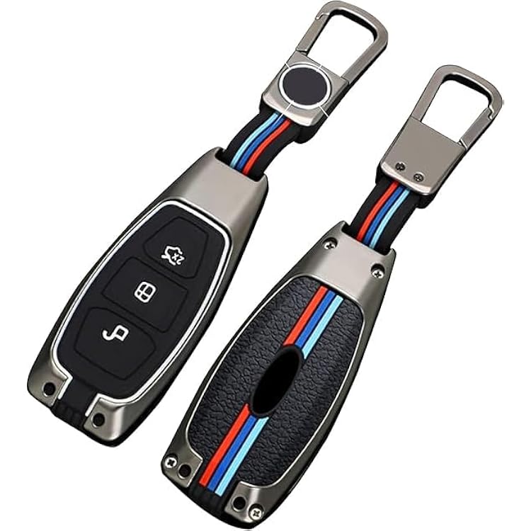 OTMIK In lega di zinco in fibra di carbonio in silicone auto casi di copertura chiave adatto per Ford Focus 2 MK2 Fiesta Mondeo Galaxy Falcon Territorio Ecosport (Opaco