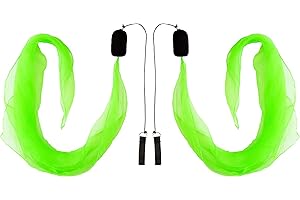 Diabolo Freizeitsport -Paire de Poi Lumineux UV - Vert - 40 cm - Ailes d'ange - Spiral Pois - Soft-Pois - Sac de Transport inclu - Idéal pour débutants et Professionnels