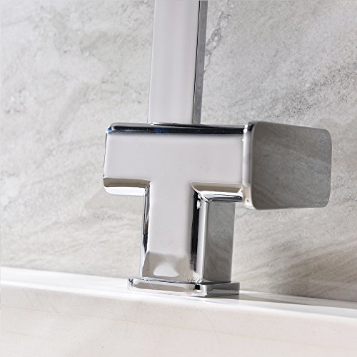 Witsinhome Chrom Küche Armatur Küchenarmatur Kupfer Wasserhahn für Warm-Kaltwasser - 5