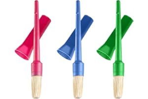 HIXNUG 3 Pieces Plastic Hoof Oil Brush Brights Horse Hoof Oil Brush with Cap Hoof Dressing Brush Horse Care Brush Random Color