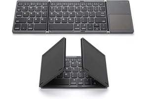 Irishom Tastiera Bluetooth Pieghevole, Tastiera Wireless Tascabile, Mini Tastiera Portatile con Pannello Touch, Compatibile con Android/Windows/PC/Tablet (Design Tastiera Americana)