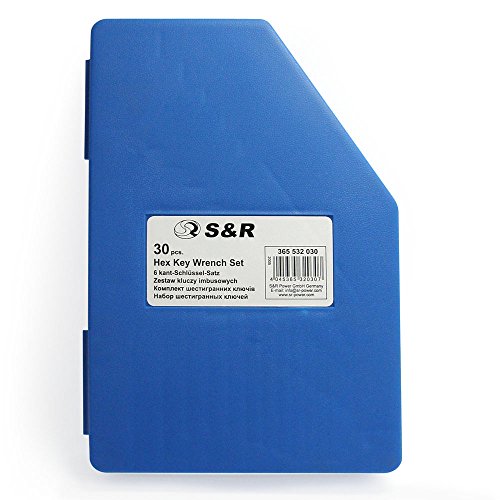 S&R Innensechskantschlüssel Satz HX, 30-tlg. 0,7- 10 mm, metrisch und 0,028 bis 3/8, Zoll, in Kunststoffbox - 5