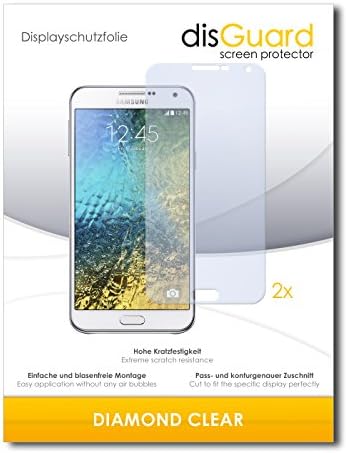 2 x disGuard Diamond Clear Screen Protector for Samsung Galaxy E7 / E-7 - PREMIUM QUALITY (hard-coated, bubble free application)