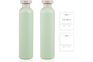 UMETASS 2 Stück Reiseflaschen zum befüllen, Auslaufsicher Reisezeitset, reisegroß Shampoo Behälter mit Flip-Top Deckel, Leere Reiseflaschen (Grün, 260ml)