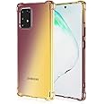 HAOYE Case for Samsung Galaxy S10 Lite Case, Gradient Color Ultra-Slim Crystal Clear Anti Smudge Silicone Soft Shockproof TPU + Reinforced Corners Protection Phone Cover (Black/Gold)