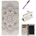 Produktbild EMAXELERS Galaxy S7 Hülle Anime,Galaxy S7 Hülle Cute Traumfänger Muster PU Leder Ledercase Flip Tasche Wallet Schutzhülle Etui Tasche Handytasche Hülle für Samsung Galaxy S7,White Campanula Flower