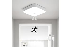‎TOOWELL Toowell 10000mAh Akku Lampe mit Bewegungsmelder Innen LED Deckenleuchte USB Aufladbar Deckenlampe mit Bewegungsmelder Batteriebetriebene Lampen Deckenleuchte für Treppenbeleuchtung Badzimmer Garage