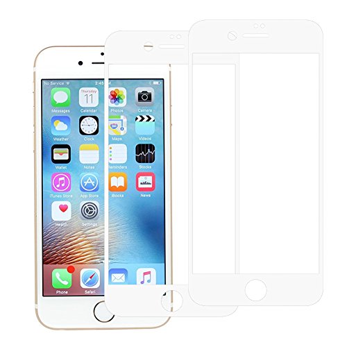 SpringPear® 2x 3D Tempered Glass White Full Screen Protector Foils for Iphone 7 Plus and 8 Plus Anti Scratch Anti Oil Anti Blister [Full Coverage]