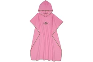 ATopoler Serviette Poncho Adulte Microfibre Serviette Changement Robe à Capuche Légère Séchage Rapide pour Surf Natation Wakeboard Plage Hommes Femmes Taille Unisexe (Rose)