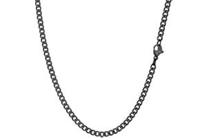 PROSTEEL Męski, solidny kubański łańcuch, 3/6/9/12 mm, długość: 35 cm,45 cm, 50 cm, 56 cm, 66 cm, 76 cm, pozłacany/stal nierdzewna 316L / czarny (pudełko wysyłkowe)