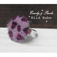 Ring Leo pink fake fur Puschel pink größenverstellbar Hippie Boho