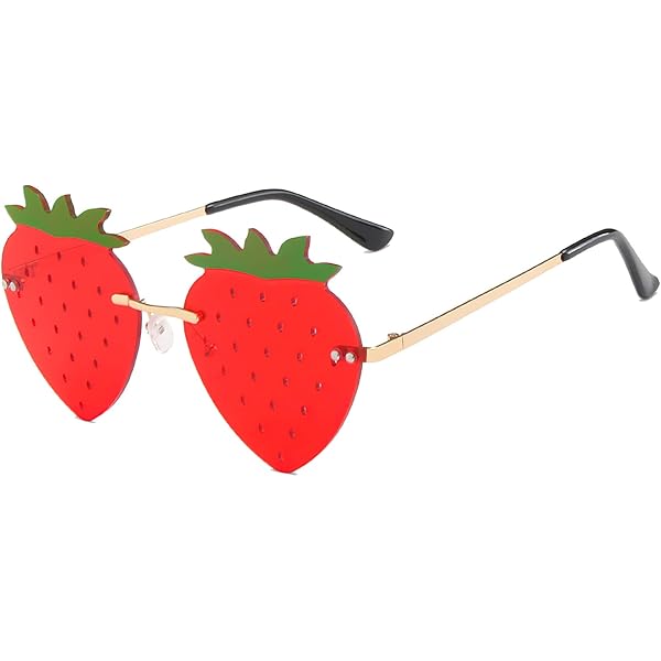 Occhiali da sole vintage a forma di fungo senza bordi, da