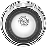 Material: Edelstahl, 0,6 mm Edelstahl Spüle/Spülbecken Edelstal Rund Waschbecken Einbauspüle Spüle + Zub. Spülbecken Rund Spüle