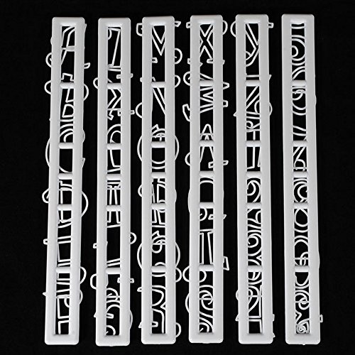 SUNJAS 6tlg Alphabet A Z Buchstaben Kunststoff Ausstecher Ausstechform Modellierwerkzeug Set Fondant Torten Marzipan Backen Deko - 2
