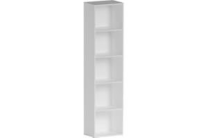 Vida Designs Oxford 5 Tier Cube Bookcase, White Wooden Shelving Display Storage Unit Office Living Room Furniture