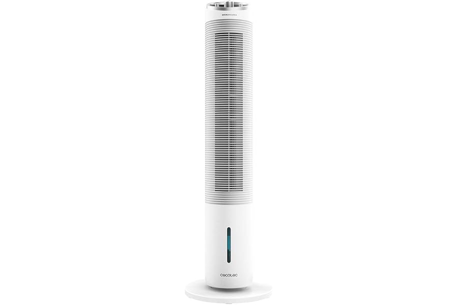Cecotec Evaporative Air Conditioner for EnergySilence 2000 Cool Tower 60W Power 2 Litre Removable Tank 3 Speed 60° Oscillation 800m3/h Airflow White