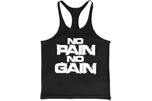 Cabeen Hommes Culturisme Débardeur NO Pain NO Gain Tank Tops Stringer pour Bodybuilding