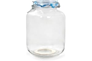 ACAN Tradineur - Tarro de vidrio hermético Primizie, incluye junta de goma, bote, frasco multiusos para almacenar conservas, legumbres, pasta, galletas - 26 x 15,5 cm - 4,25 litros