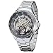 Produktbild Uhren Herren Julywe Mode MannNeue Skeleton Automatische Uhren für Männer Silber Edelstahl Armbanduhr Klassisch Business Armbanduhr (  , A)