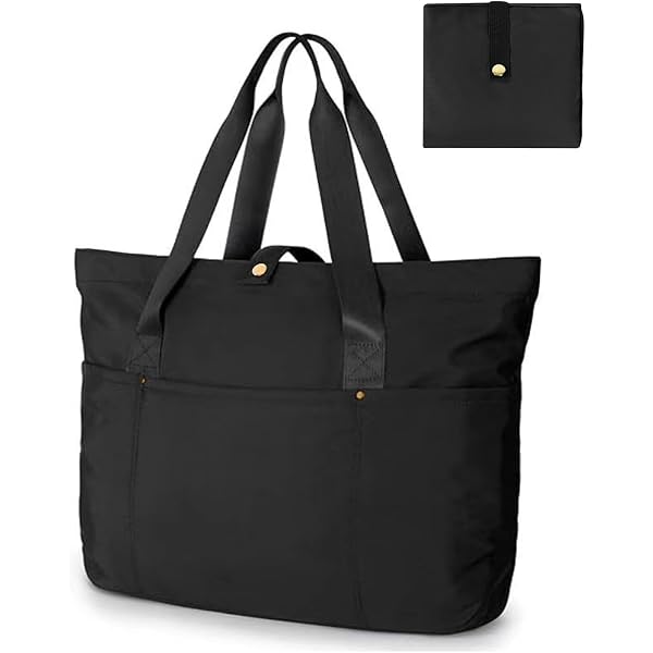 Sac Fourre-tout Femme En Toile - Grand Format 23x15x22 Cm, Bandoulière Réglable, Plusieurs Poches, Noir