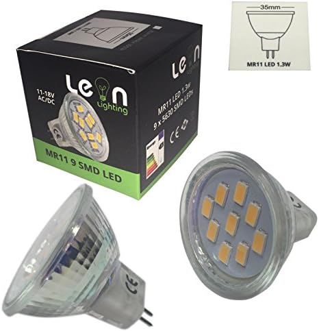 MR11 / GU4 12v LED Lamp 11v-18v Range AC DC 1.3w 200 Lumens Warm White Replace 10w - 20w Halogen