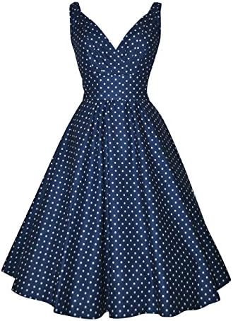 40's 50's Vintage Style Navy Blue Polka Dot Full Circle Cotton Dress (16)