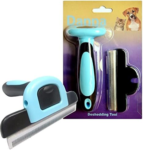 Dappa® Deluxe Grooming and Deshedding Rake Comb Tool For Large Dogs and HorsesBLUE