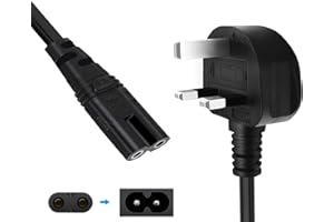 UXWEN Power Cable for Xbox One S Slim Game Console, Xbox One X, PS2, PS3, PS4, PS5, Figure 8 Power Cord 2 Pin for Samsung LG Philips Toshiba Sony Sharp Panasonic LED Flat TV power Cable 1.5M