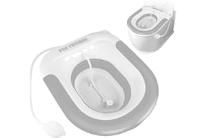 TNOMSNO Sitzbad für Toilette, Bidet Einsatz für Toilette mit Spülung, Faltbares Sitzbadewanne Erwachsene, Sitzbadewanne für Hämorrhoidenbehandlung, Wochenbettpflege, Schwangere und ältere Menschen