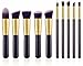 BS-MALL Premium Synthetic Kabuki Makeup Brush Set Cosmetics Foundation Blending Blush Eyeliner Face Powder Brush Makeup Brush Kit (10pcs, Golden Black)