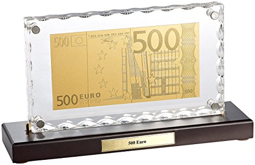 St. Leonhard Vergoldete Banknoten-Replik 500 Euro mit Aufsteller