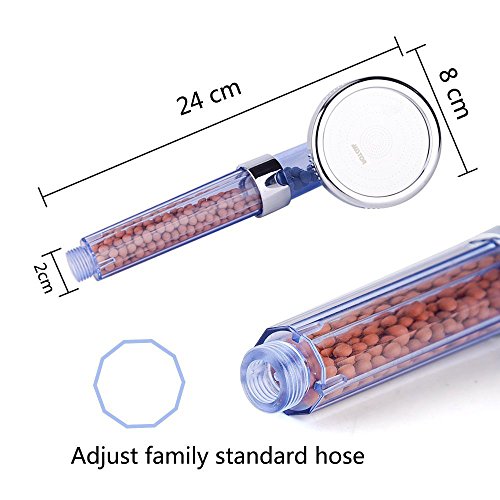 Duschkopf, AUSTOR Handbrause Negative Chlor Ionischen Filter 3-Way sprühen Dusche Kopf Hoher Druck mit Extra 3 pack Ersatz Negative Ionen Ball - 4