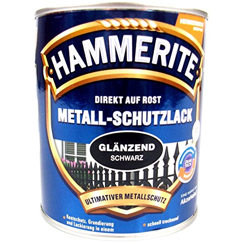 1 Liter Hammerite Metallschutzlack weiss glänzend