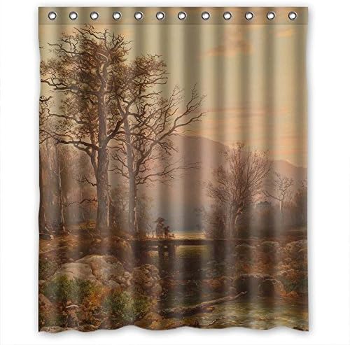 Cosbudy Polyester Beautiful Scenery Landscape Art Painting Bathroom Curtains Width X Height / 60 X 72 Inches / W H 150 By 180 Cm Gift Or Decor For Valentine Artwork Girls Father. Waterpr