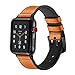 Produktbild Kobwa Apple Uhrenarmband 42 mm und 38 mm, echte Leder iWatch Ersatz Band mit weichem Silikon für Apple Watch Serie 3 Serie 2 Serie 1 Sport und Edition