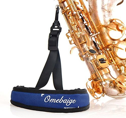 Alto/Tenor/Soprano Saxophone Blue Padded Strap with Swivel Snap Hook 22in