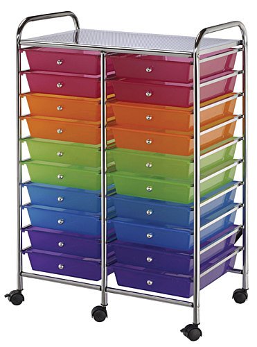 Double Storage Cart W/20 Drawers-25.5