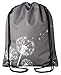 Produktbild Aminata Kids - Kinder-Turnbeutel für Mädchen und Damen mit Löwenzahn Blume-n Vögel Party Pusteblume-n Sport-Tasche-n Gym-Bag Sport-Beutel-Tasche dunkel-grau Weiss-e Liebe Love…