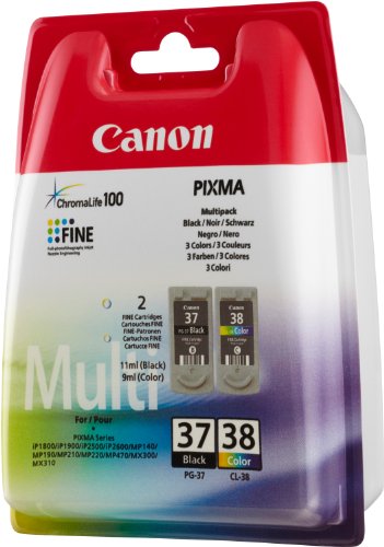 Canon CL-38 / PG-37 Original Tintenpatronen, Multipack 9ml/11ml mehrfarbig/schwarz - 2