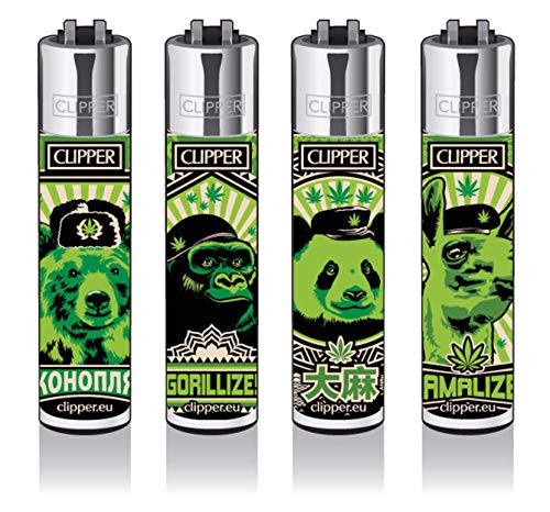 Clipper® - Set di 4 accendini 420 Animals